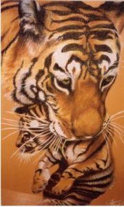 Voir le détail de cette oeuvre: Tigre - Pastel sec sur papier